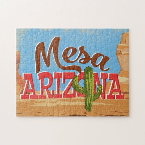 Mesa Arizona Cartoon Desert Vintage Travel Jigsaw Puzzle
