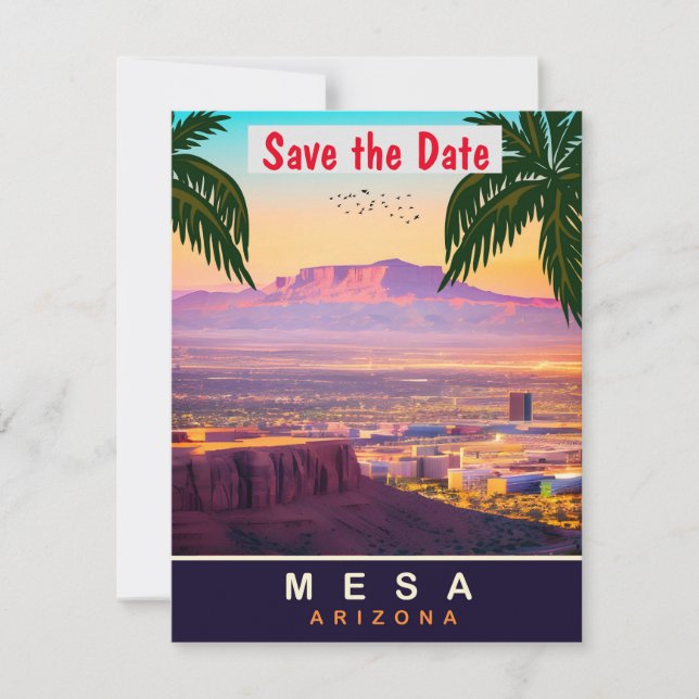 Mesa Arizona Desert Tropical wedding Invitation (Front)