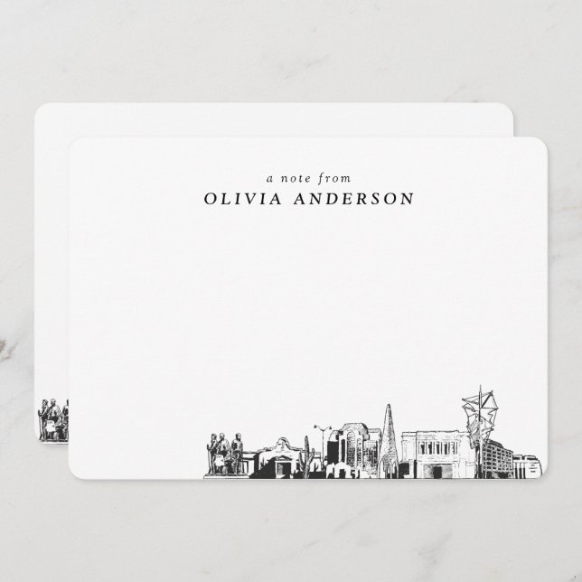 Mesa Arizona Sketch Personalized Note Cards (Front/Back)