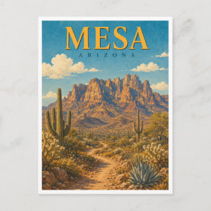 Mesa Arizona Superstition Mountains GeoSaga Postcard