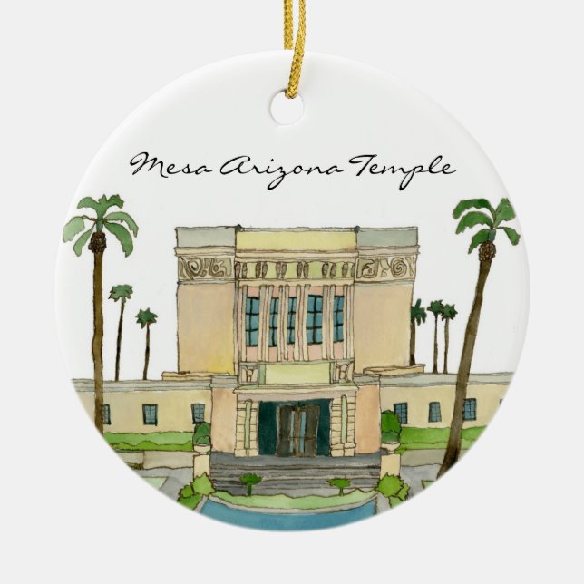 Mesa Arizona Temple Ceramic Ornament (Front)