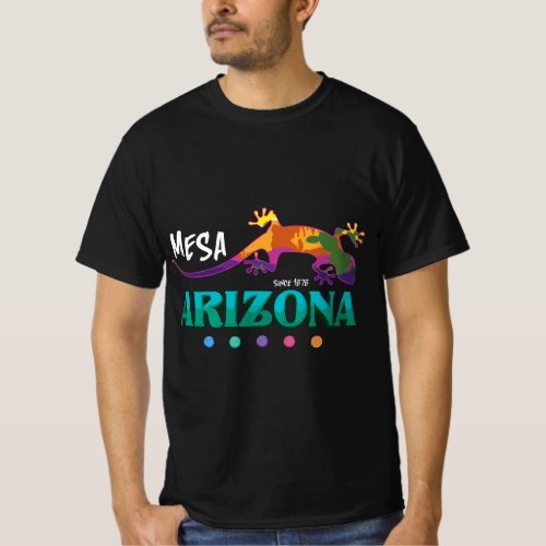 Mesa Arizona USA Desert Gecko Lizard Art Vacation  T_Shirt