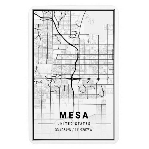 Mesa Arizona USA Travel City Map Poster Magnet