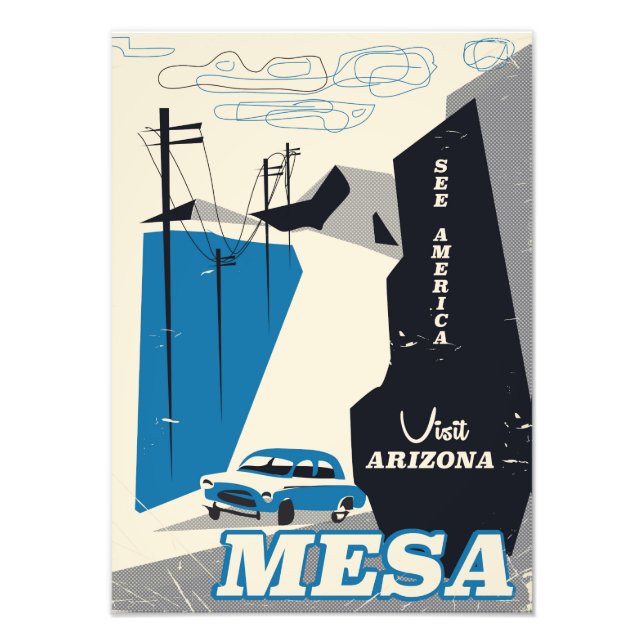 Mesa Arizona vintage style travel poster (Front)