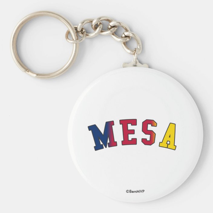 Mesa in Arizona State Flag Colors Key Chain