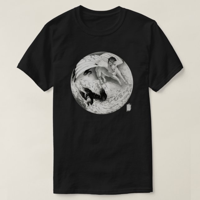 Mesa Pegasus and Nightmare Yin Yang T-Shirt (Design Front)
