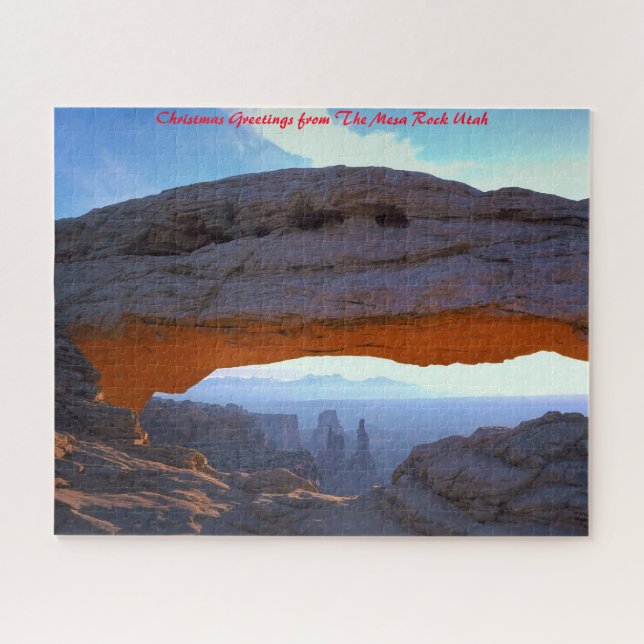 Mesa Rock Utah. Christmas Greetings Jigsaw Puzzle (Horizontal)