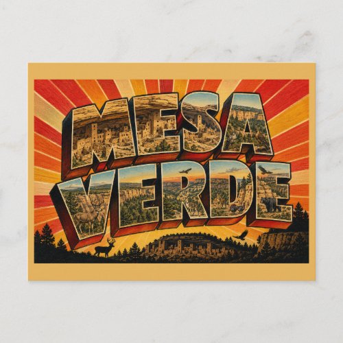 Mesa Verde Colorado Ancient Cliff Dwelling Art Postcard