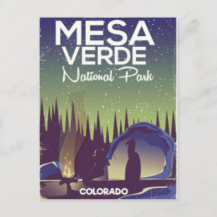 Mesa Verde National Park Camping travel poster Postcard