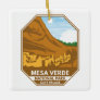 Mesa Verde National Park Cliff Palace Retro Emblem Ceramic Ornament