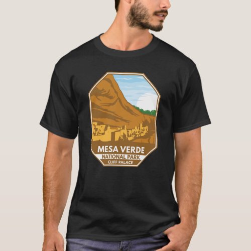 Mesa Verde National Park Cliff Palace Retro Emblem T_Shirt