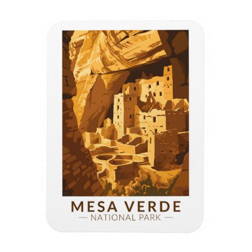 Mesa Verde National Park Cliff Palace Travel Art Magnet