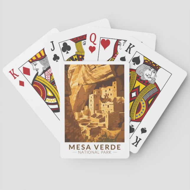 Mesa Verde National Park Cliff Palace Travel Art Poker Cards (Back)
