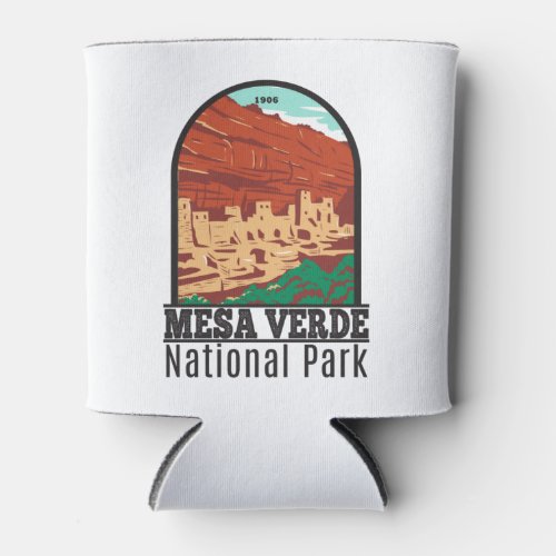 Mesa Verde National Park Colorado Colorful Vintage Can Cooler