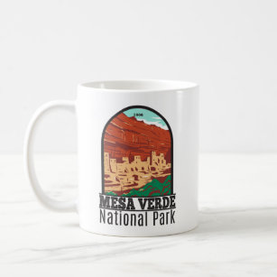 Mesa Verde National Park Colorado Colorful Vintage Coffee Mug