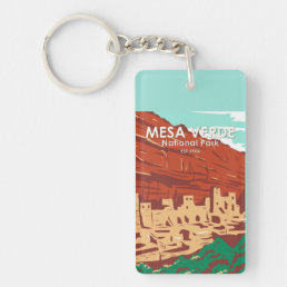 Mesa Verde National Park Colorado Colorful Vintage Keychain