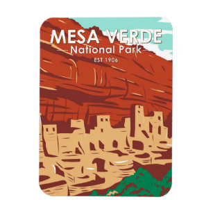 Mesa Verde National Park Colorado Colorful Vintage Magnet