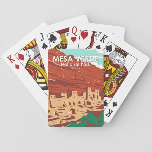 Mesa Verde National Park Colorado Colorful Vintage Poker Cards