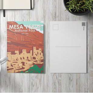 Mesa Verde National Park Colorado Colorful Vintage Postcard