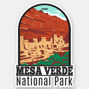 Mesa Verde National Park Colorado Colorful Vintage Sticker
