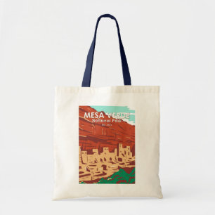 Mesa Verde National Park Colorado Colorful Vintage Tote Bag