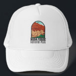 Mesa Verde National Park Colorado Colorful Vintage Trucker Hat<br><div class="desc">Mesa Verde vector artwork design. The park is known for its well-preserved Ancestral Puebloan cliff dwellings,  notably the huge Cliff Palace.</div>