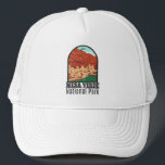 Mesa Verde National Park Colorado Colorful Vintage Trucker Hat<br><div class="desc">Mesa Verde vector artwork design. The park is known for its well-preserved Ancestral Puebloan cliff dwellings,  notably the huge Cliff Palace.</div>