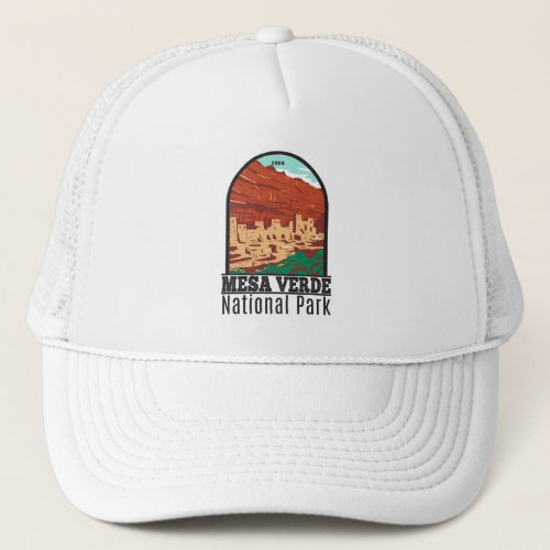 Mesa Verde National Park Colorado Colorful Vintage Trucker Hat
