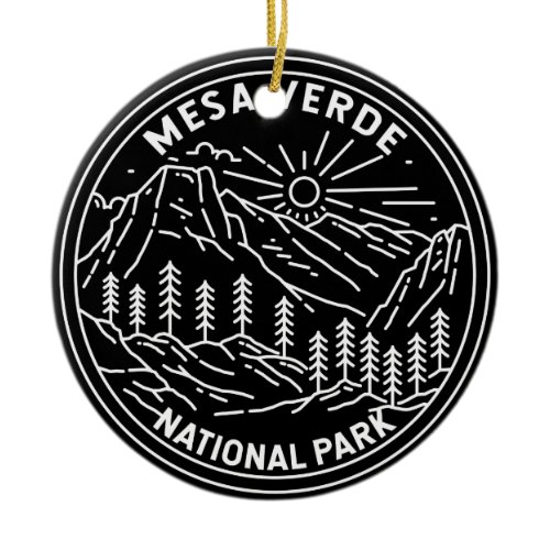Mesa Verde National Park Colorado Monoline Ceramic Ornament