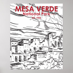 Mesa Verde National Park Colorado Vintage Poster