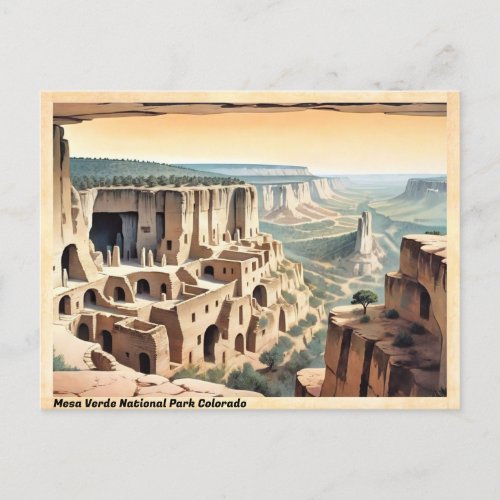 Mesa Verde National Park Colorado Vintage Travel Postcard