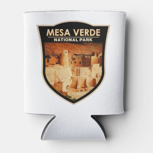 Mesa Verde National Park Colorado Watercolor Badge Can Cooler