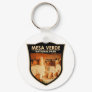 Mesa Verde National Park Colorado Watercolor Badge Keychain