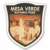 Mesa Verde National Park Colorado Watercolor Badge