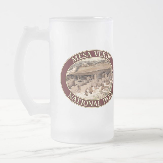 Mesa Verde National Park, Cortez, Colorado Frosted Glass Beer Mug (Left)