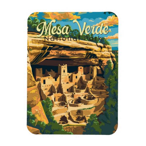 Mesa Verde National Park Illustration Travel Art Magnet