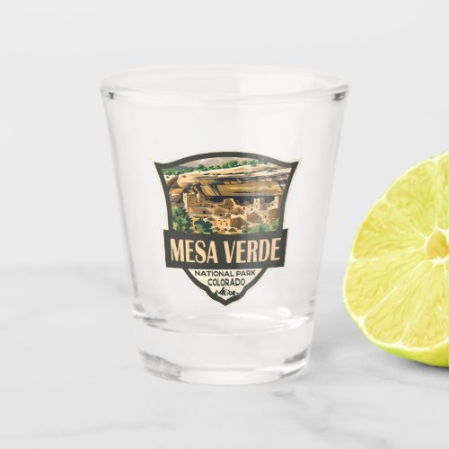 Mesa Verde National Park Illustration Travel Art Shot Glass