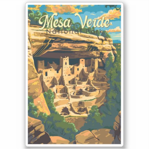 Mesa Verde National Park Illustration Travel Art Sticker