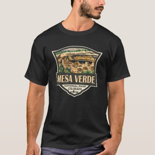 Mesa Verde National Park Illustration Travel Art T_Shirt