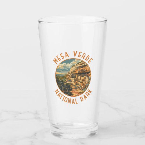 Mesa Verde National Park Retro Distressed Circle Glass