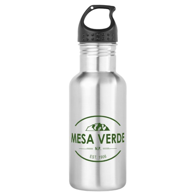 Mesa Verde National Park Stainless Steel Water Bottle (Front)