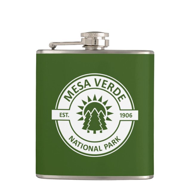 Mesa Verde National Park Sun Trees Flask (Front)