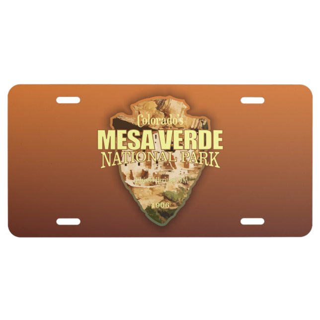 Mesa Verde NP (arrowhead) License Plate (Front)
