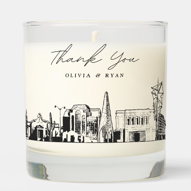 Mesa Wedding Thank You Gift Personalized Candle (Front)