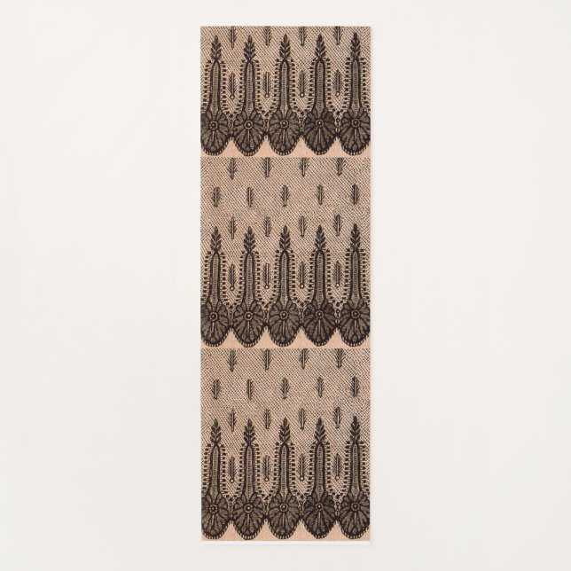 mesh flowers print yoga mat (Front)