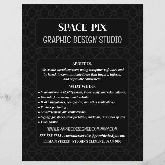 Mesh Graphic, Graphic Designer Advertising Flyer (Front)