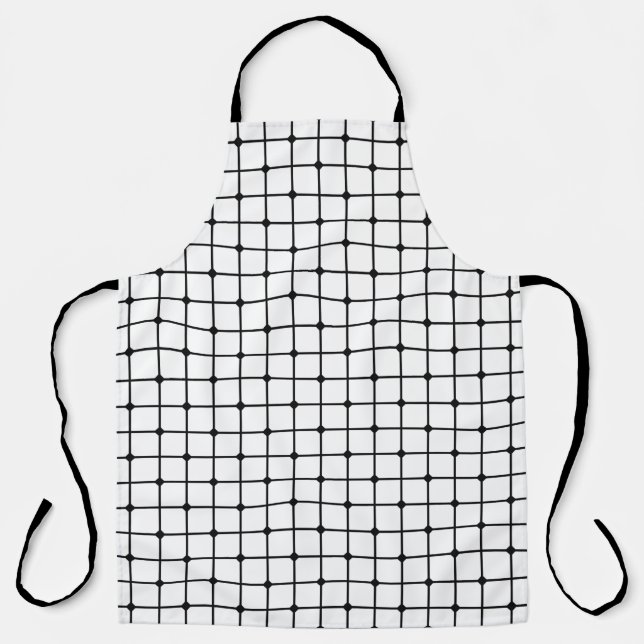 Mesh pattern monochrome geometric apron (Front)