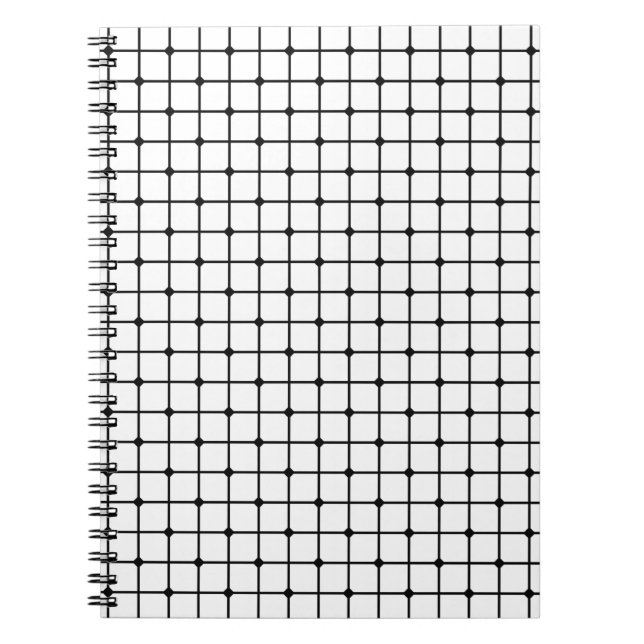 Mesh pattern monochrome geometric notebook (Front)