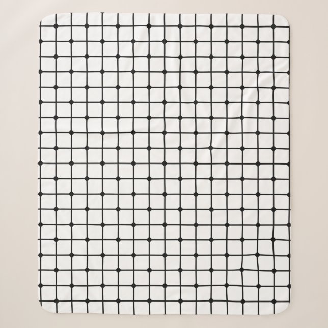 Mesh pattern monochrome geometric sherpa blanket (Front)
