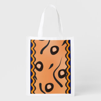 Mesh Wavy Line Pattern Grocery Bag
